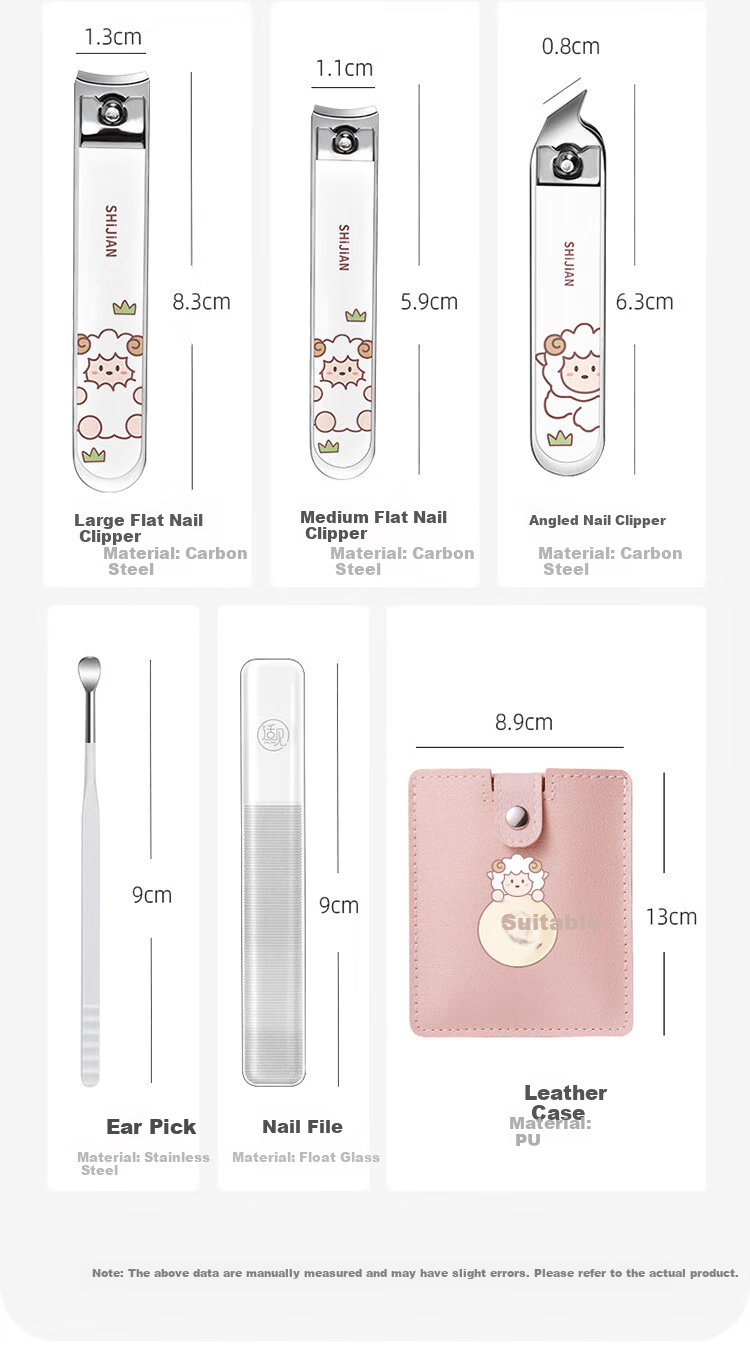 Shijian Nail Clipper, Ear Pick with Keychain, Cute Ear Cleaner And Nail Cutter Set, 2 Pieces, T61P 16