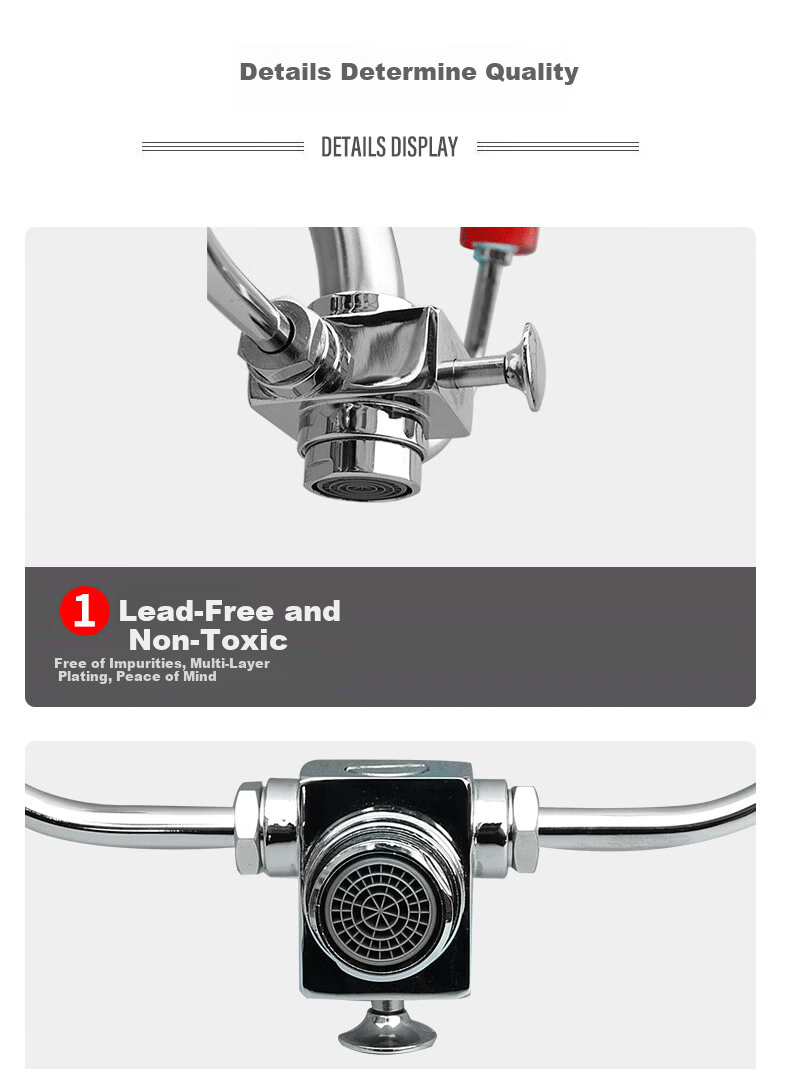 Jinggan Dual-Use Faucet Eyewash Station Laboratory 304 Stainless Steel Simple Emergency Eyewash Device 13