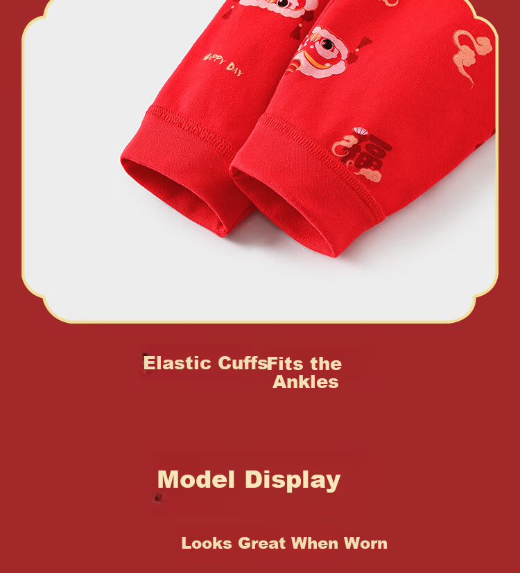 Badibadi Baby and Toddler Sleepwear Set Boys and Girls Autumn Clothes Homewear Wish Come True Red Size 120 14