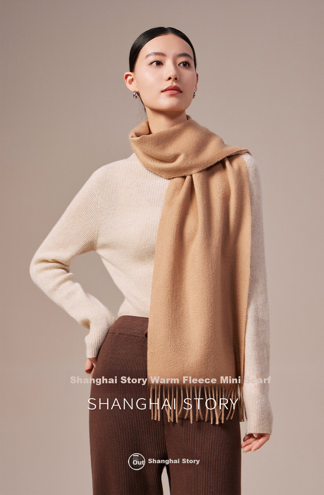 Shanghai Story 100% Cashmere Thickened Autumn Winter Warm Scarf Shawl Neck Warmer Gift for Elders Mother's Day Birthday Women 1