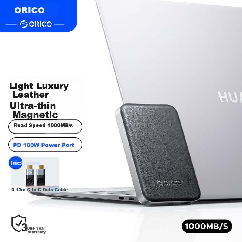 ORICO 512GB Magnetic Portable SSD PD100W Power Delivery High-Speed 1000MB/S for Smartphones and Laptops Expansion CX10PLUS