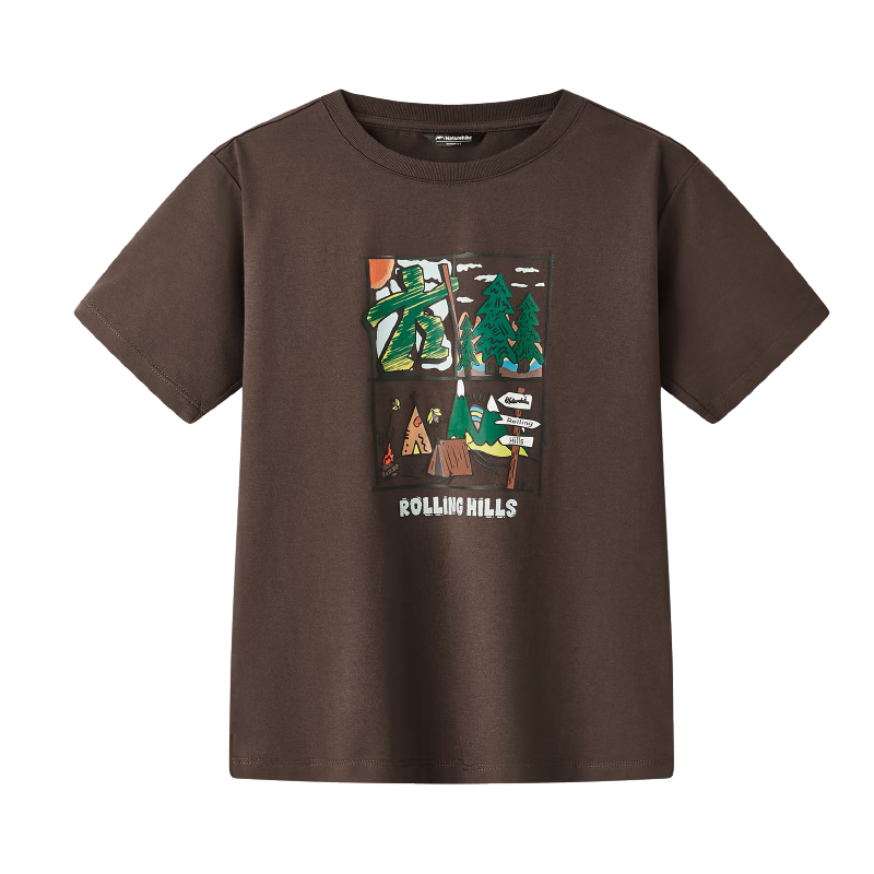 Naturehike Outdoor Hiking Quick-Dry Printed T-Shirt for Women, Round Neck Sports Tee, Women's and Kids' Matching Set