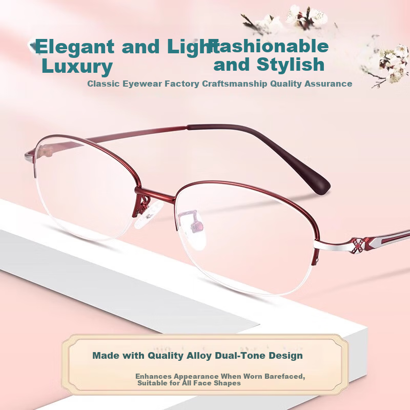 GOGOSOON Women's Anti-Blue Light Reading Glasses High-End Authentic Fashionable Presbyopic Glasses for Middle-Aged and Elderly Back to School