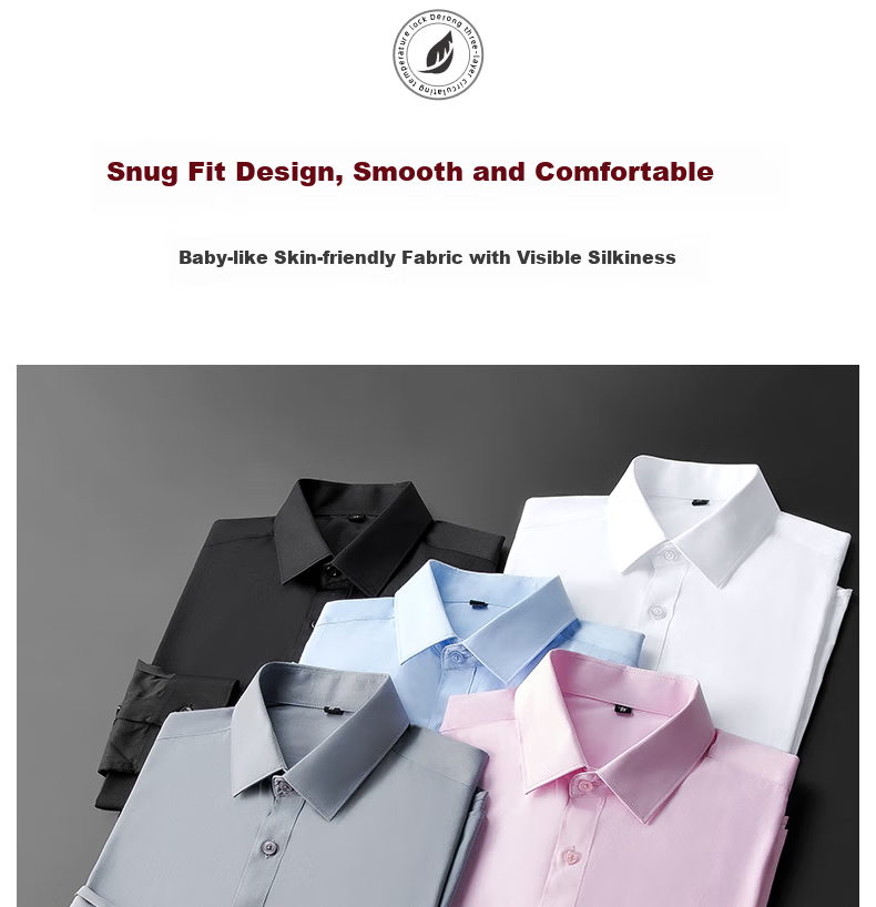Miiow Mercerized Cotton Shirt Men's Premium White Casual Business Formal Dress Shirt 4