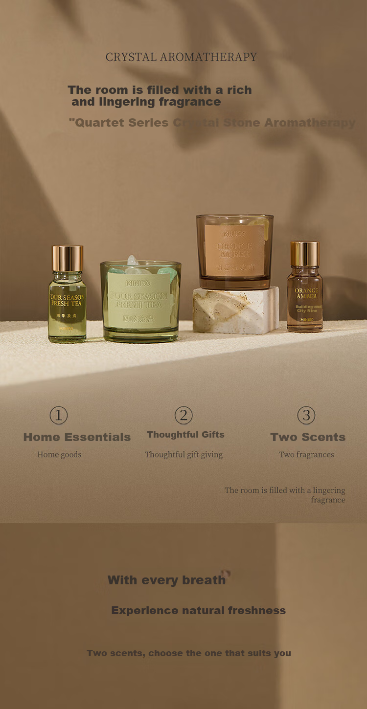 MINISO Quartet Series Crystal Stone Aromatherapy Citrus & Amber Indoor Fragrance Home Gift 1