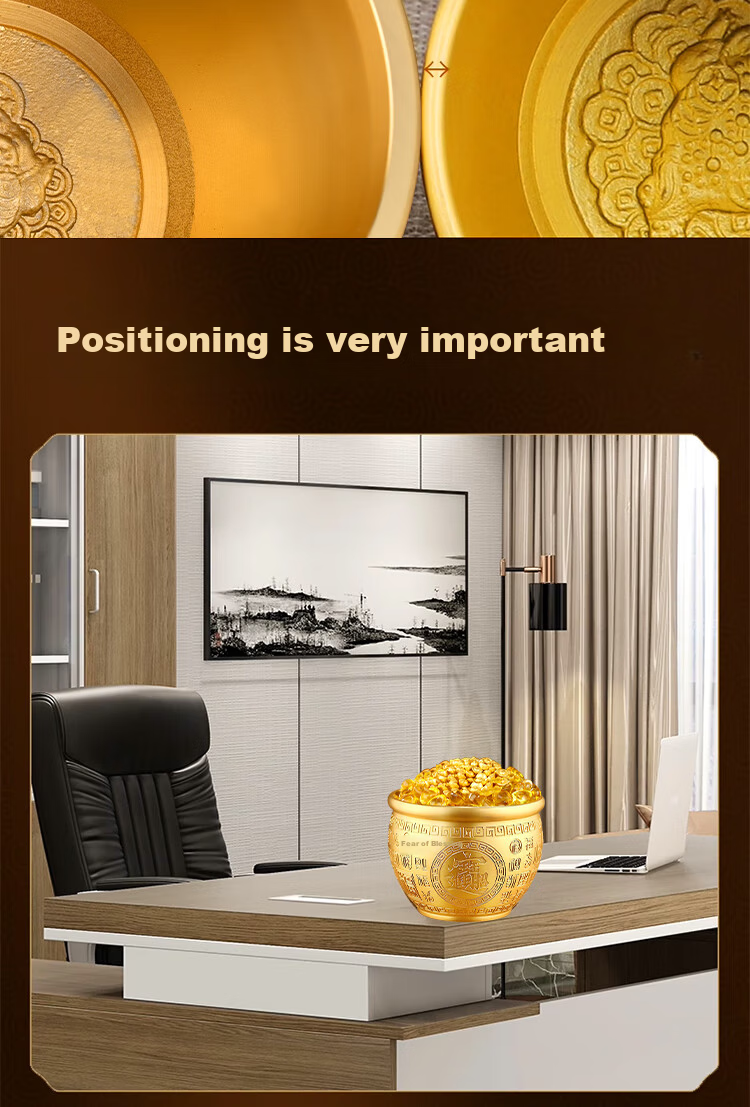 Bin Yue Brass Baifu Jar Brass Rice Jar Refrigerator Ornament Copper Treasure Basin Money Saving Jar Wealth Accumulation Jar Copper Fortune Ornament 11
