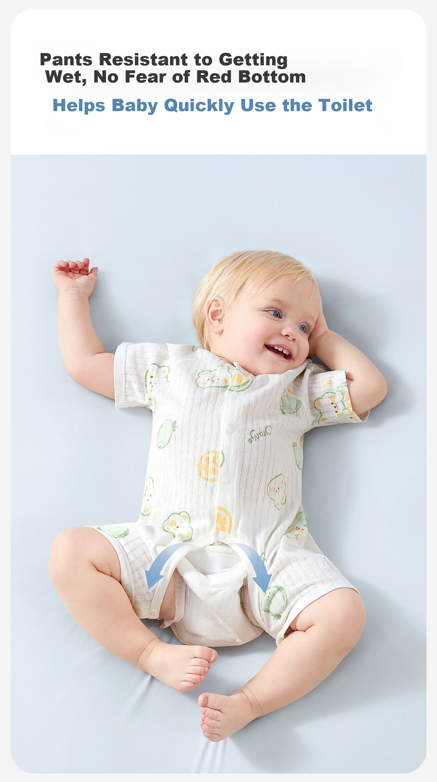 AIBEDILA Baby Summer Thin Open-Crotch Romper Jumpsuit Crawling Suit Size 80 6