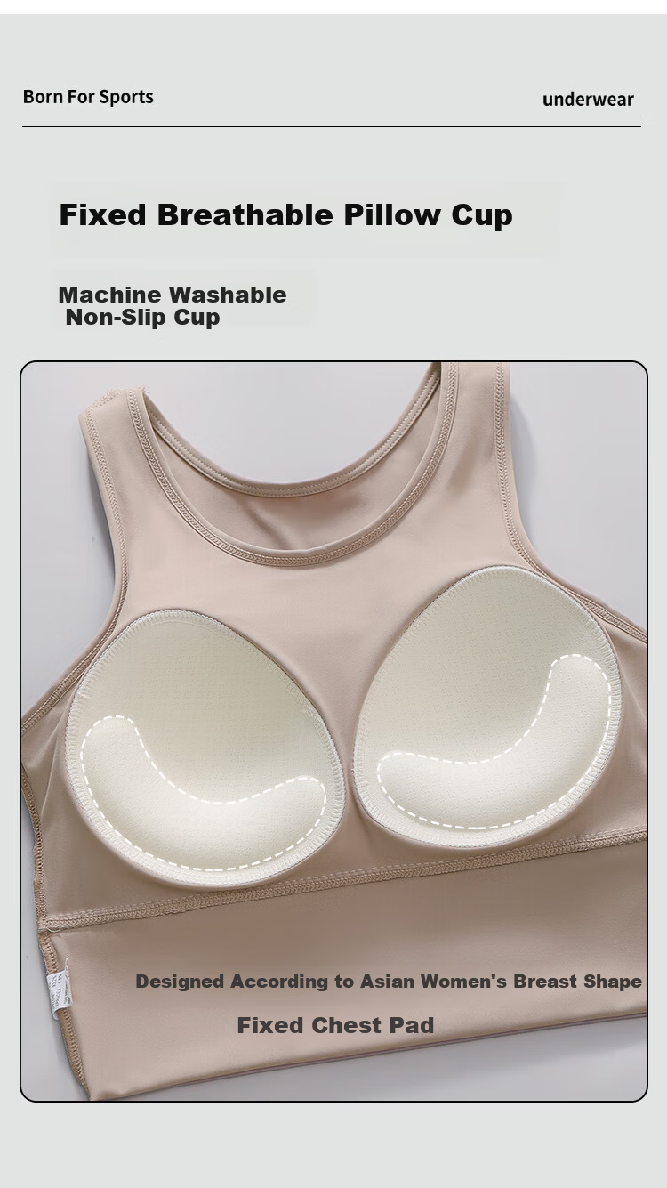 Xueqiman Women's Sports Bra Running Shockproof Anti-Sagging Outer Wear Seamless Fitness Training Yoga Top Bra 5