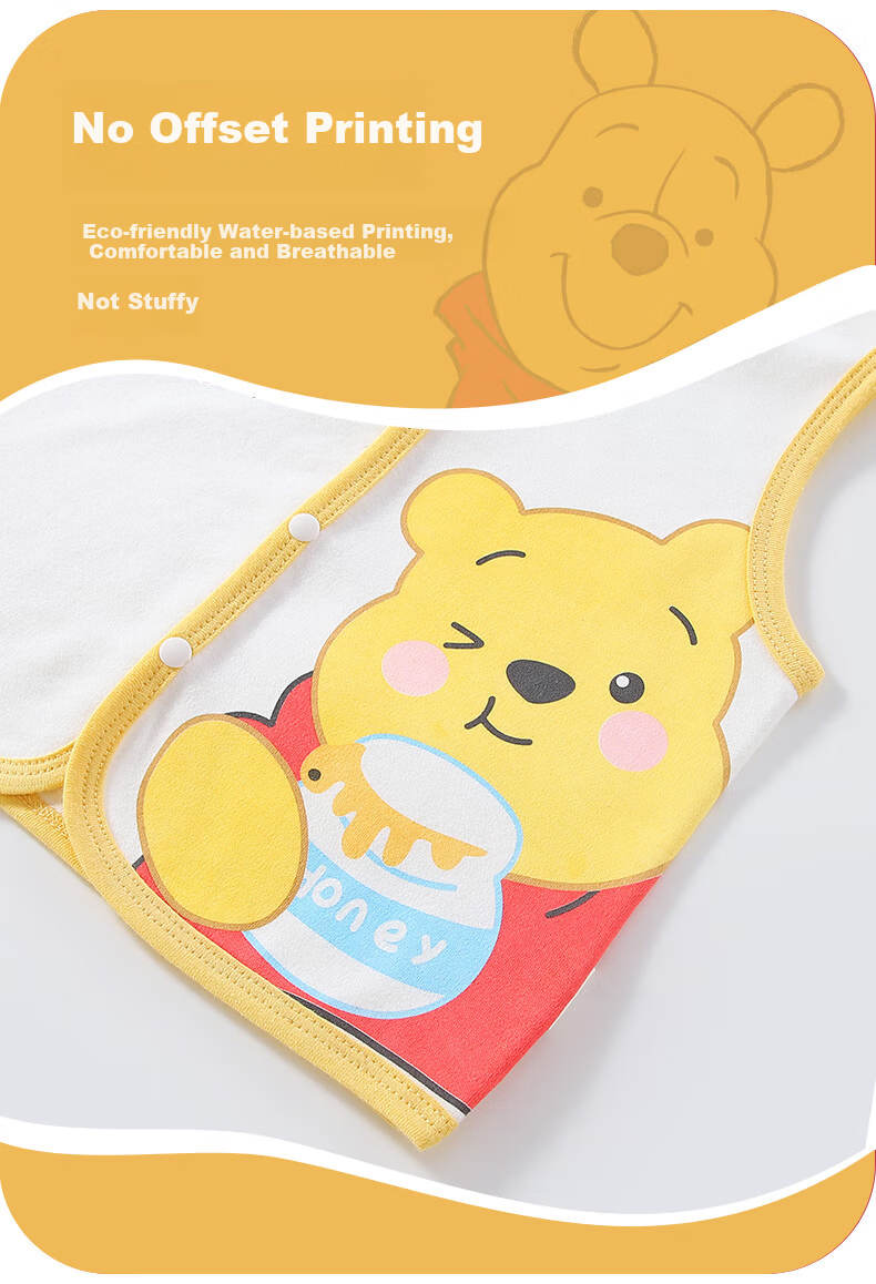 Disney 2-Piece Baby Vest Set Newborn Autumn Winter Cotton Sleeveless Shirt for Boys and Girls 2