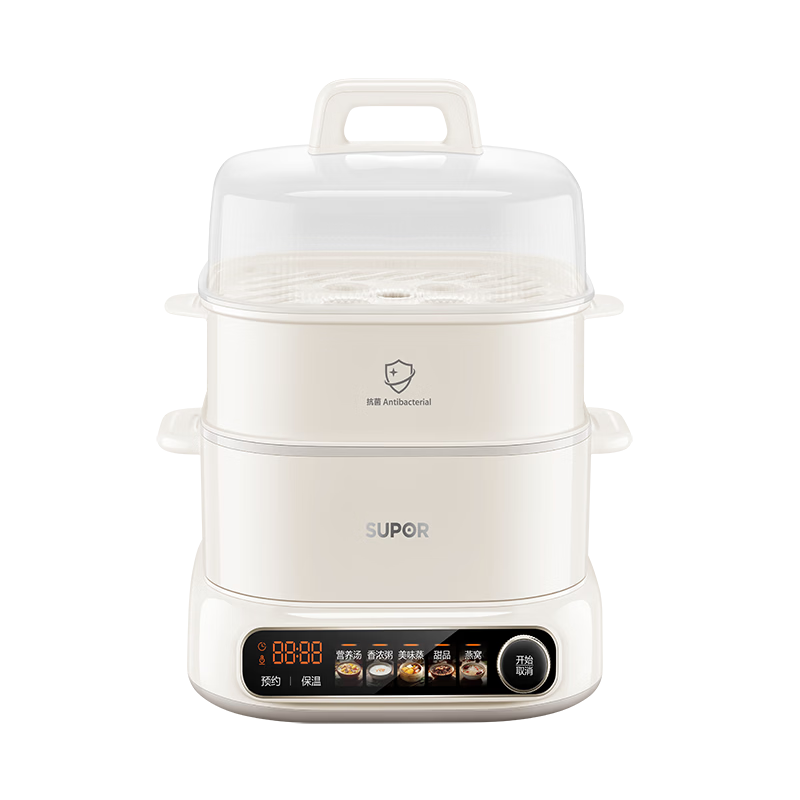 SUPOR Electric Stew Pot Soup Cooker Ceramic Multi-Function Automatic 2.5L Steamer and Stew Pot DZ25YC889