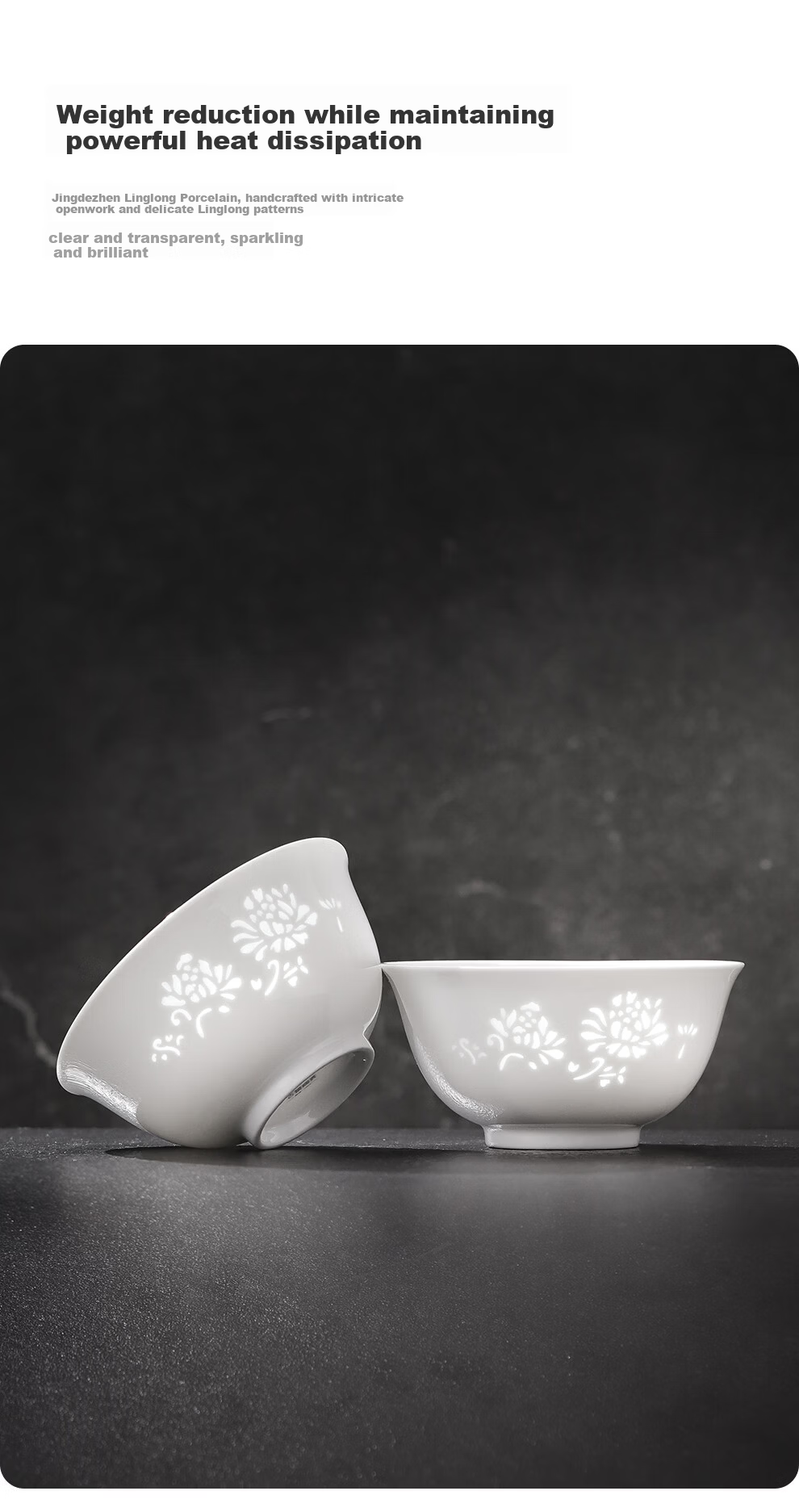 JDZ Ceramic Tableware Set Intangible Cultural Heritage Exquisite White Porcelain Bowls and Plates Complete Chinese Style Home High-End Housewarming Gift Blooming Flowers 8