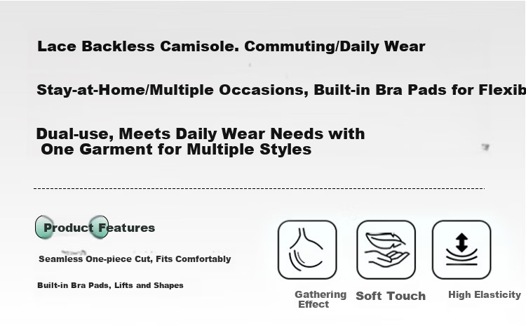 Audifine Lace Camisole Vest with Chest Pad Women's White Breathable Innerwear Base Layer Top Bra 2