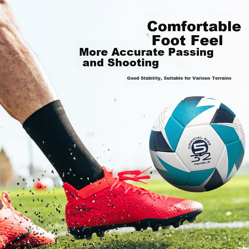 Maidemu Size 5 Football Adult Match Training Standard Youth Size 5 Football Durable Machine Sewn Ball for Physical and Middle School Exams