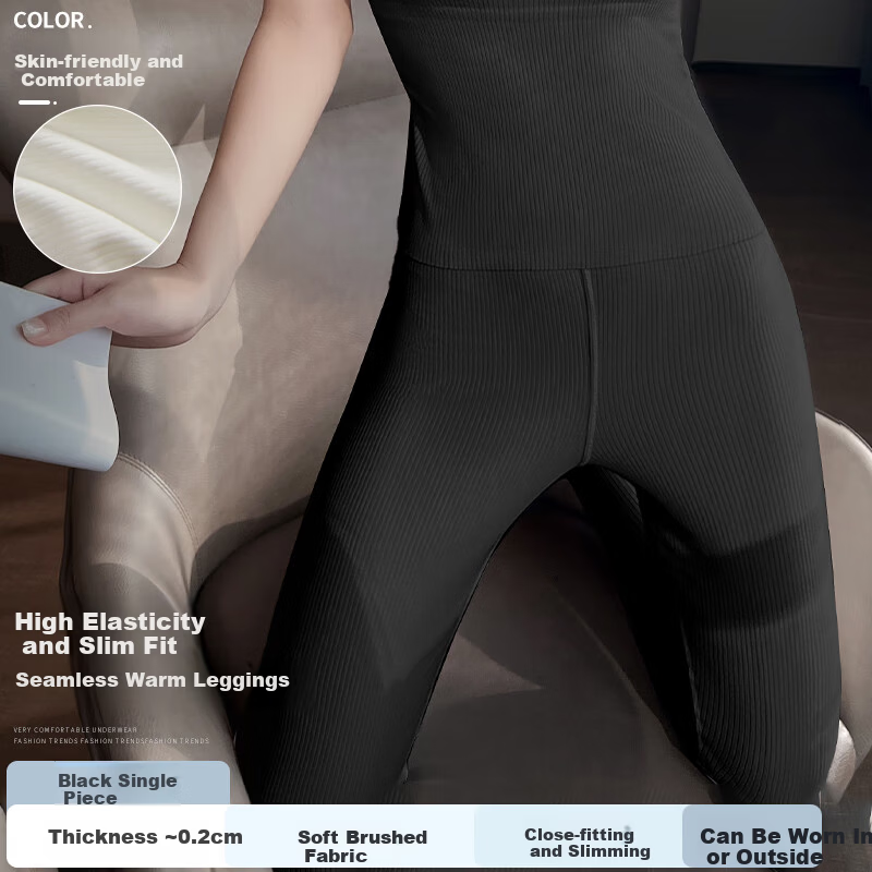 Passionate Cat Thermal Underwear 2025 Autumn Winter New Silk Cashmere 10A Antibacterial Waist Slim Fit Black M
