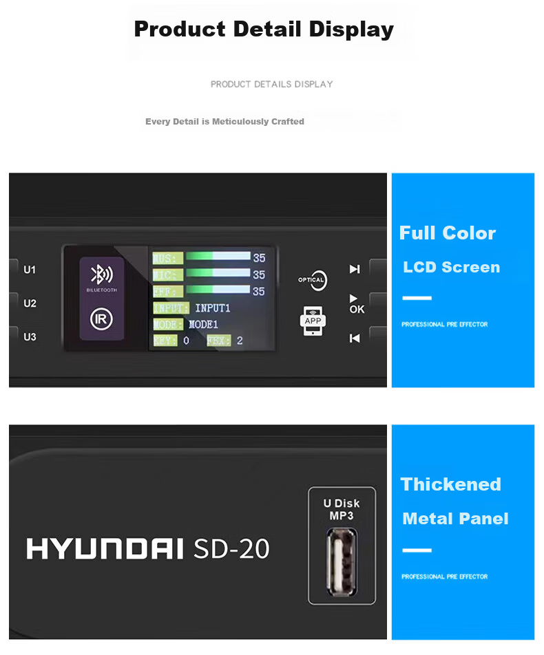 HYUNDAI HY10S Home KTV Sound System Full Set Singing Equipment Three-Way Home Theater Karaoke System 19