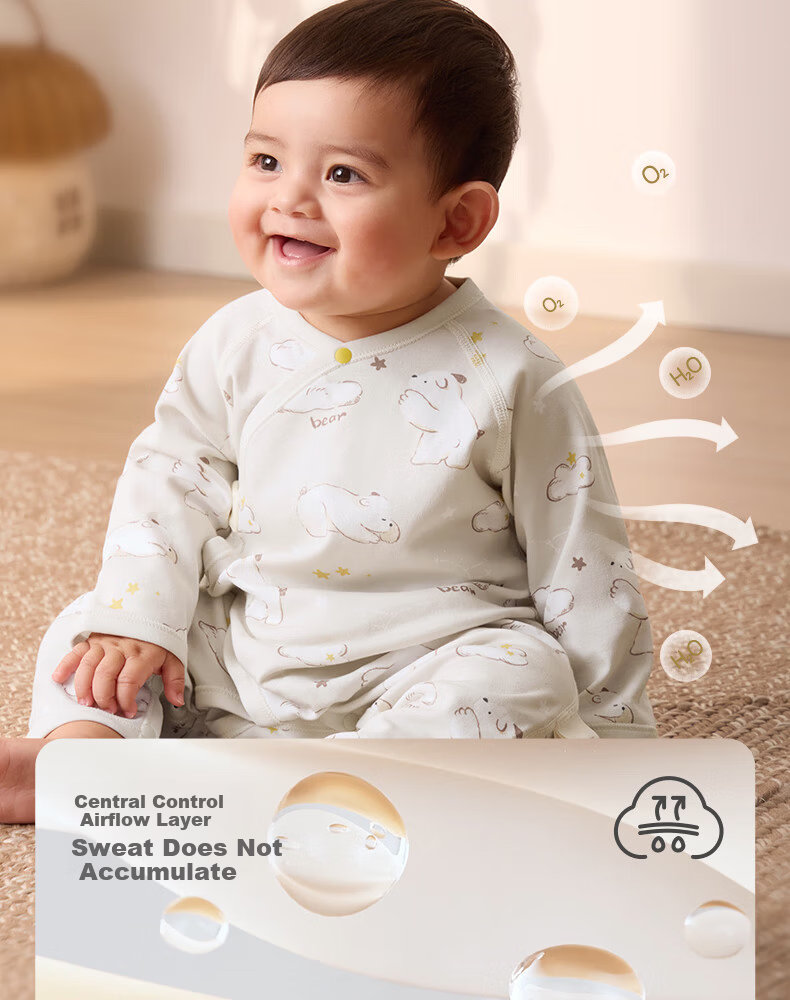 October Crystal Baby Romper Autumn Winter Unisex Infant A-Class Cotton Long Sleeve Homewear 10