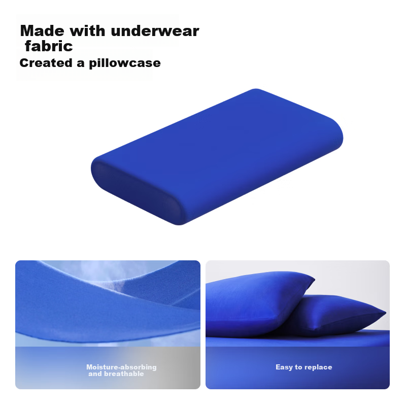 Blue Box Bare Pillowcase Four Seasons Moisture-Wicking Non-Slip Lazy Tencel Fine Denier Modal Blue 1 Piece
