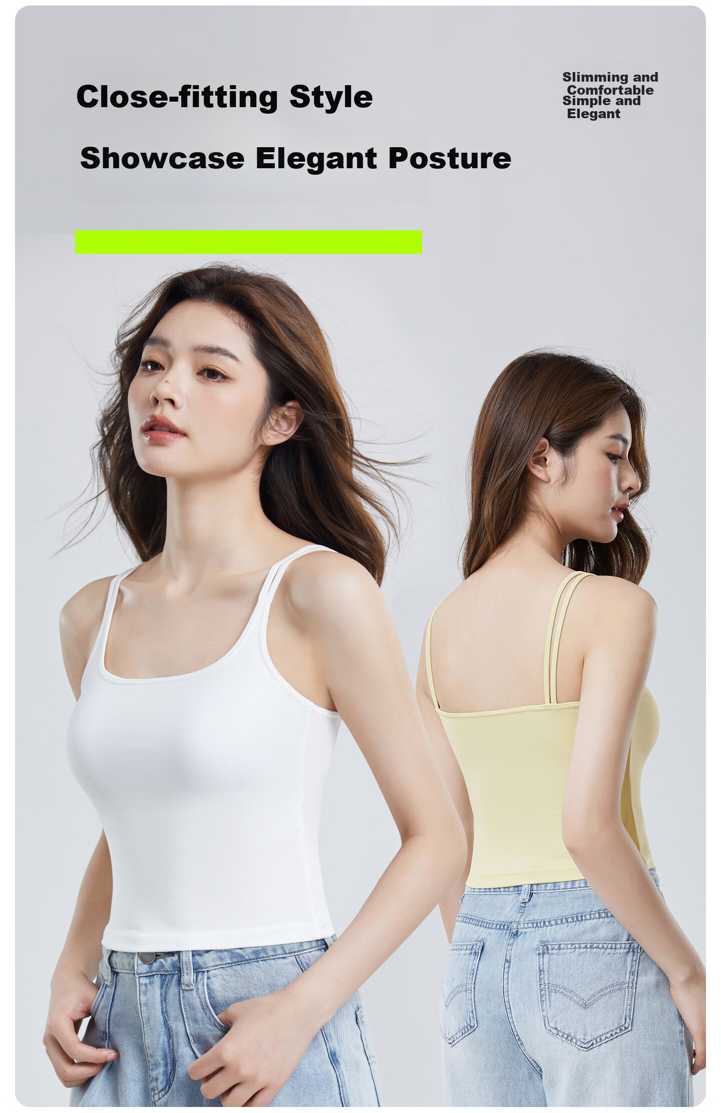 Youkeshu Women's Double Strap Tank Top Bra Support Lift Seamless Vest Bra 4