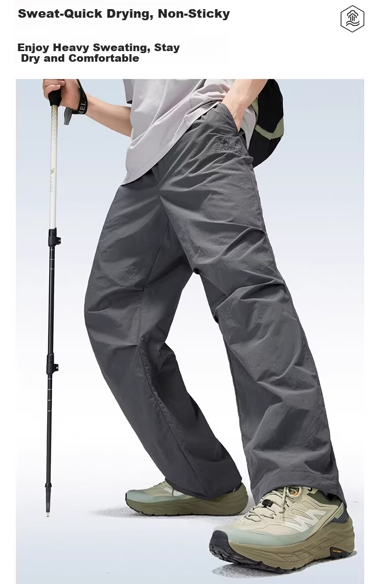 CAMEL [Wang Junkai's Choice] Outdoor Quick-Dry Pants, Spring And Summer Cool Breathable Sun Protection Wide-Leg Trousers, Hiking Paratrooper Pants 9