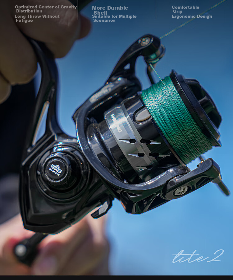 Handing Fishing Reel Spinning Reel Metal Long Cast Sea Rod Lure Rock Fishing Micro Fishing Reel 2nd Generation (Black) Model 6000 5