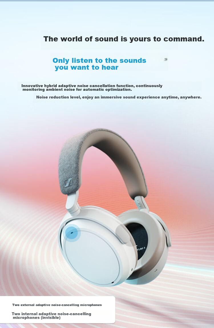 Sennheiser MOMENTUM4 Wireless Headphones Active Noise Cancelling Bluetooth Over-Ear Headphones Black [Official Refurbished] 1