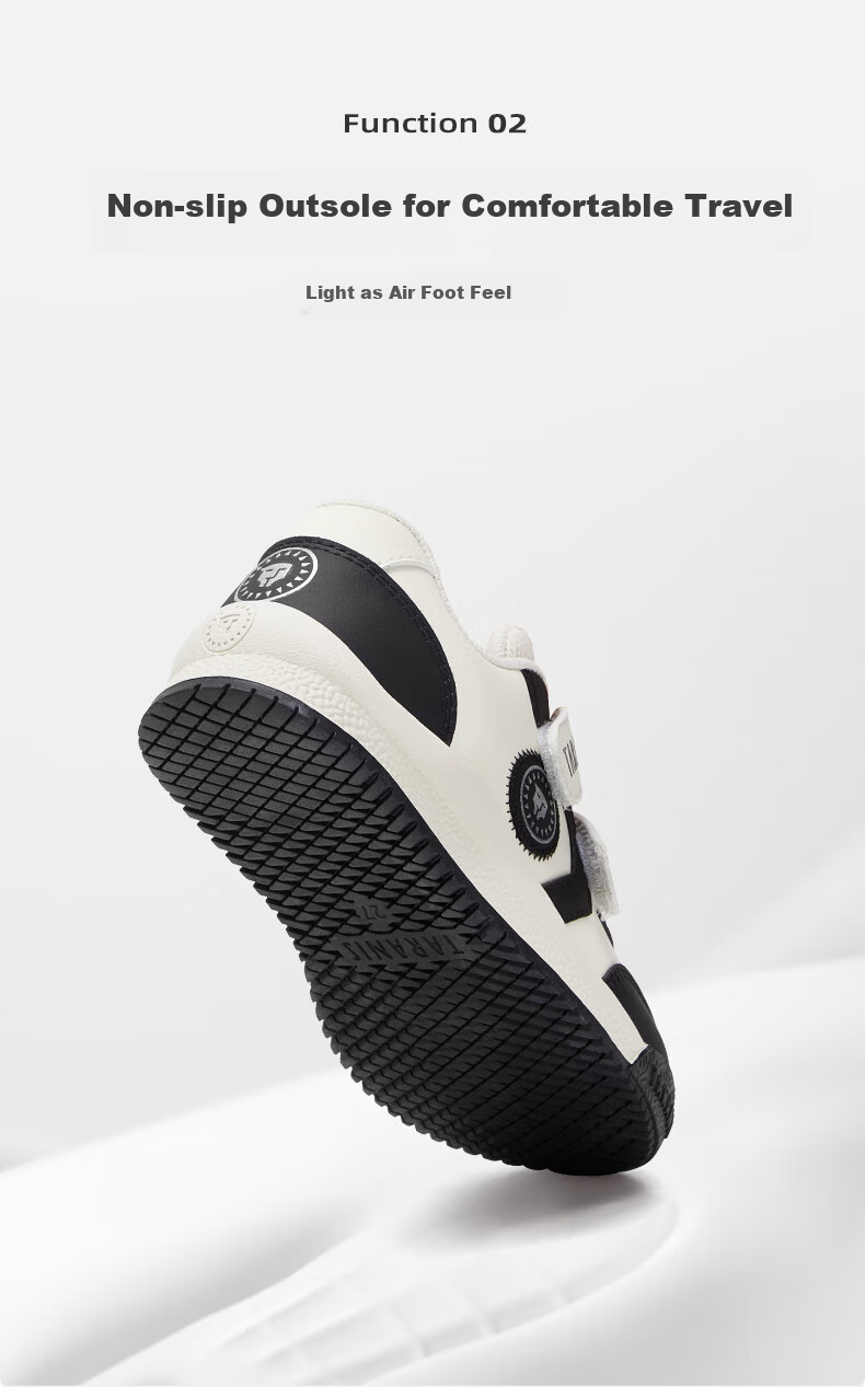 TARANIS Spring Children's Sports Shoes Unisex Kids Versatile White Sneakers for Older Children Training Skate Shoes White Size 25 3