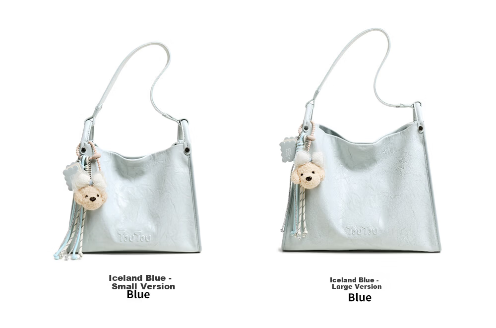 Toutou 2026 New Blue Tote Bag Women's Soft Leather Shoulder Underarm Bag for Work Commuting Birthday Gift for Girlfriend 4