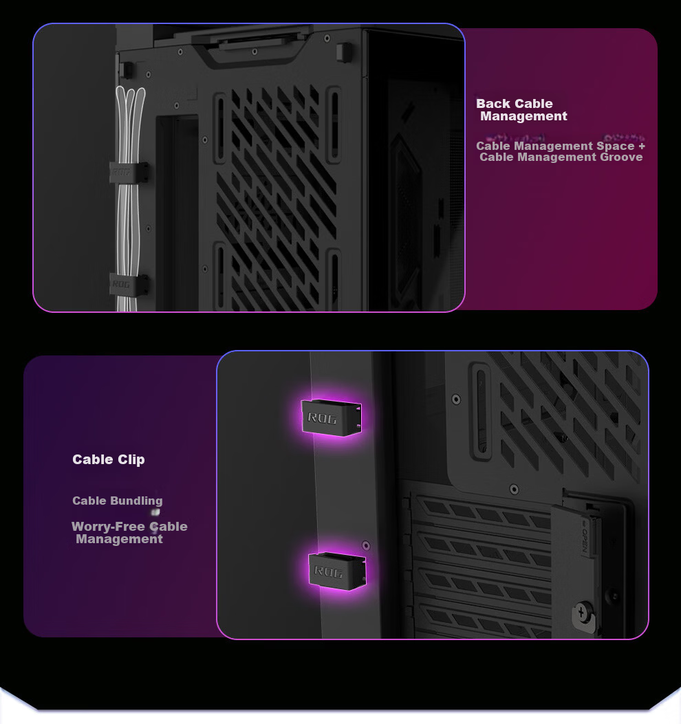 ASUS ROG Phantom Gaming Case Deluxe Edition Right-Angle Tempered Glass 9.2-Inch Display Module Rotatable Fan Bracket GR801 19
