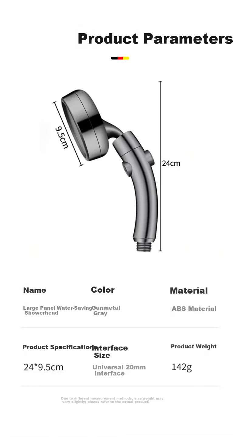 HOMK [Germany] Adjustable Elbow Shower Head Set with Pressurized Top Spray Handheld Shower Head 15