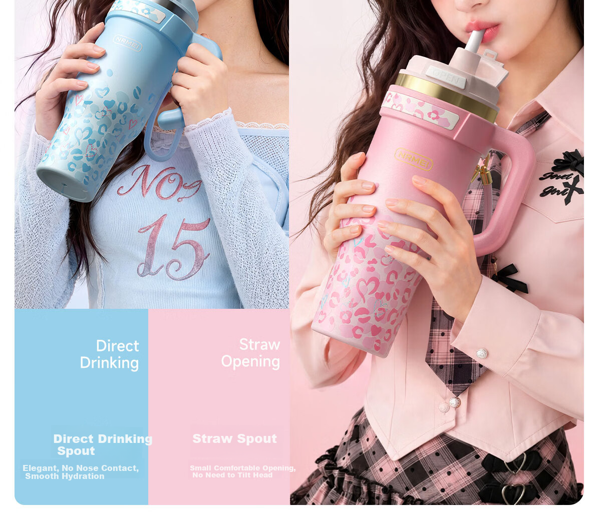 NRMEi Insulated Large Capacity Ice Tumbler 520ml Gift for Girlfriend Couples High-Value Birthday Present 14