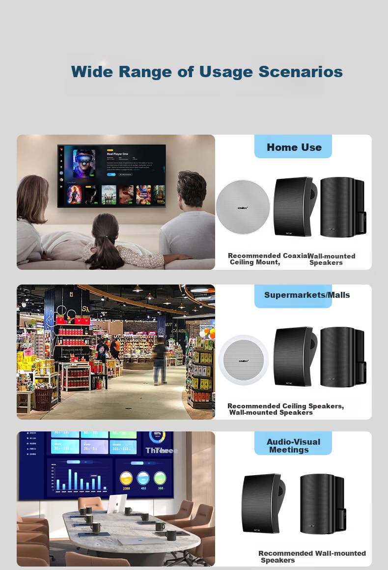 SAST Wireless Wall-Mounted Speaker Set Bluetooth Speaker Public Address Home Shop Conference Campus Supermarket Background Music System Host Speaker Combo One-to-Four K54 7
