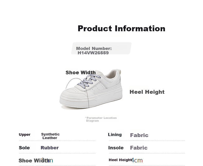 Hotwind Thick Sole White Sneakers Women's 2026 Spring New Casual Height-Increasing Simple Skate Shoes 3