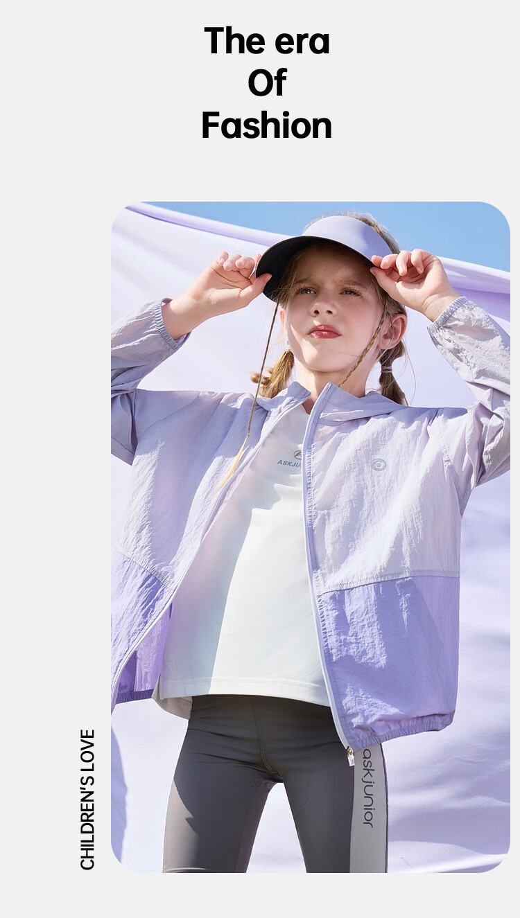 ASK JUNIOR Kids Summer Sun Protection Jacket Youth UV Protection Skin Jacket Girls Colorblock Air Conditioning Sunproof Coat 11