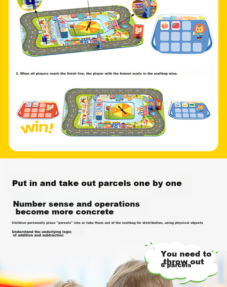 Pinwheel Children's Board Game for Ages 3-6, Number Sense Enlightenment And Thinking Training, Math Gift, Educational Toy, Little Postma 4