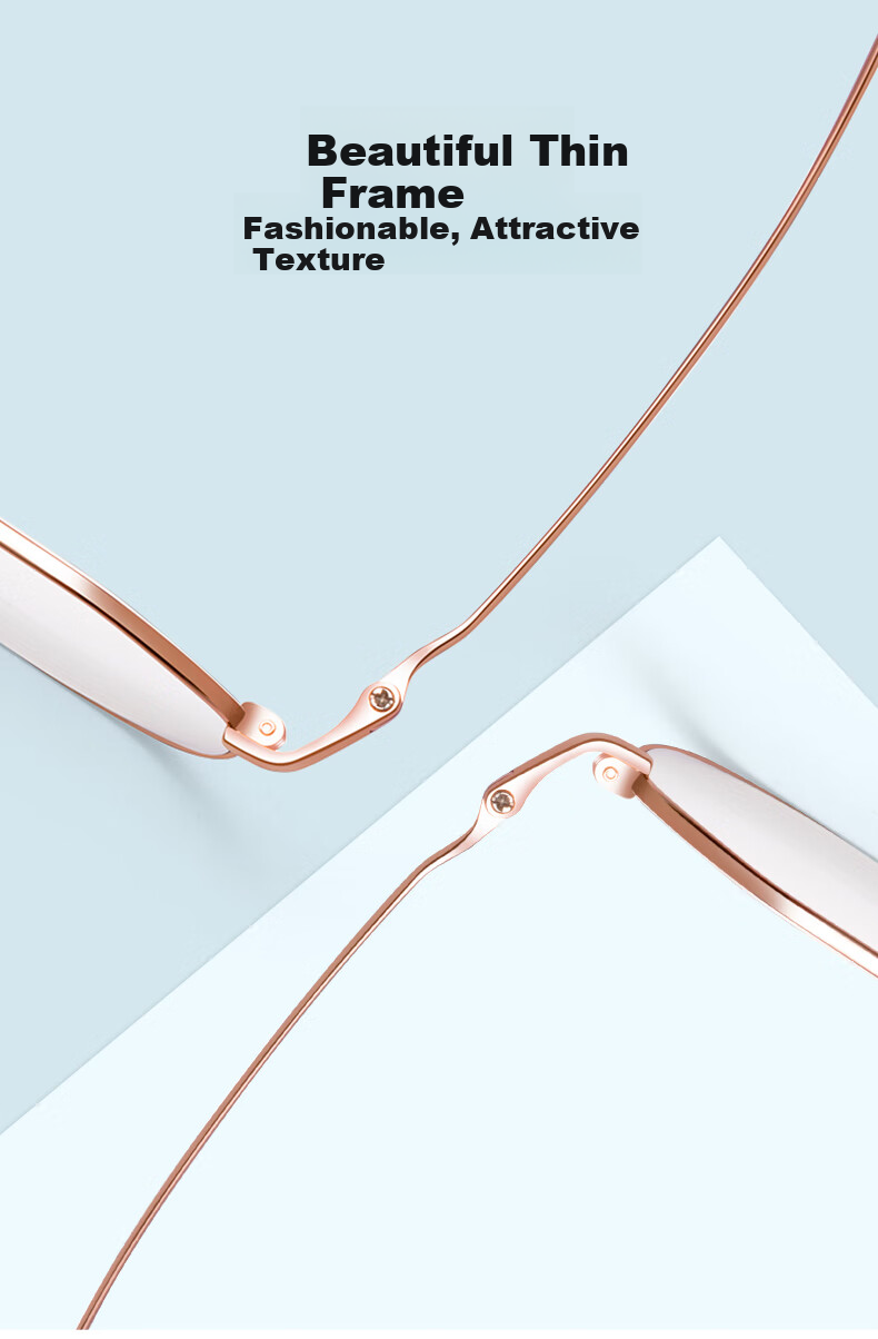 LOHO Ultra-Light 6g Beta Titanium Pure Titanium Eyeglass Frames for Women, Anti-Blue Light Radiation, Prescription Available, Zeiss Lenses, Anti-Fatigue for Me 13