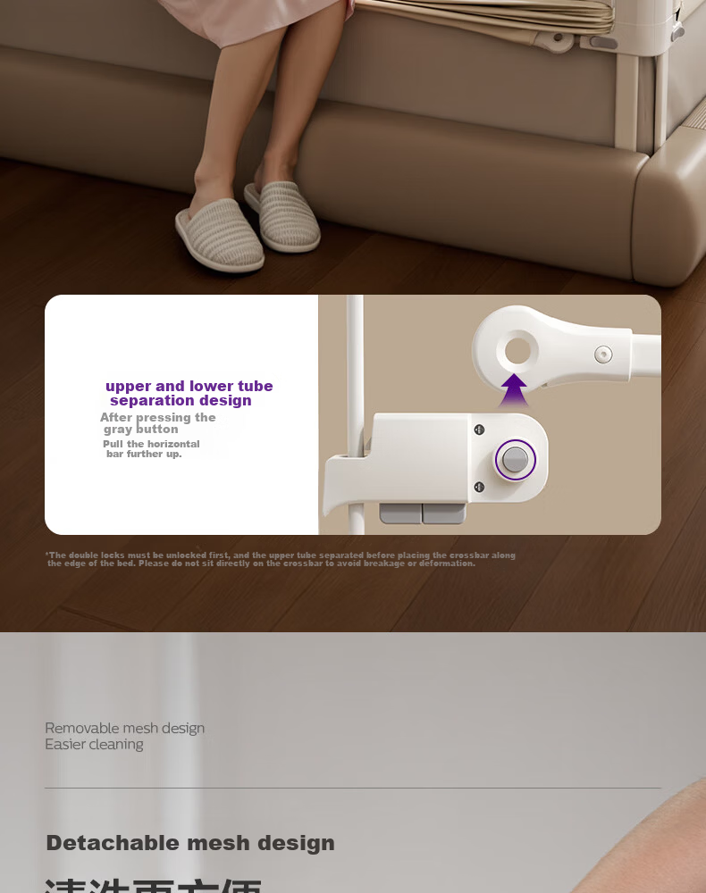 Philips Avent Baby Bed Rail Seamless Fence Bed Guardrail Baby Bedside Anti-Fall Connector Anti-Pinch Anti-Drop 1.5M 20