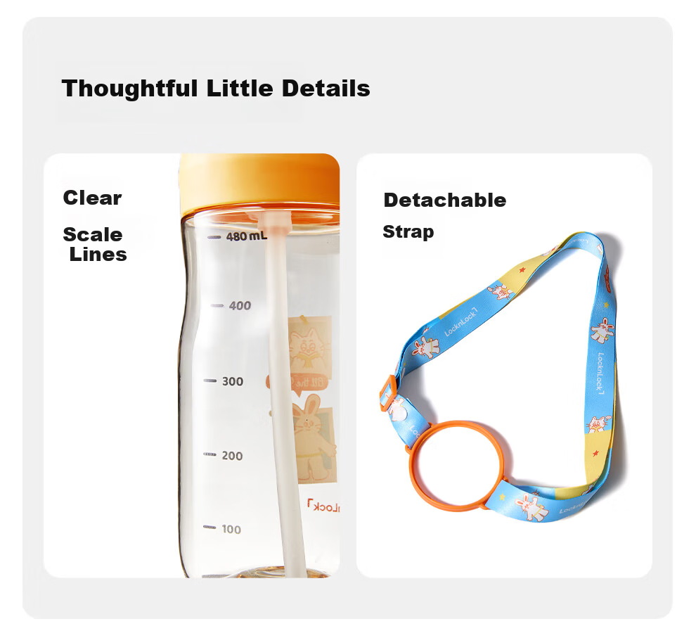 Lock&Lock Kids School Handheld Straw Cup Student Plastic Water Bottle Outdoor Portable Sports Cup PPSU Material 13