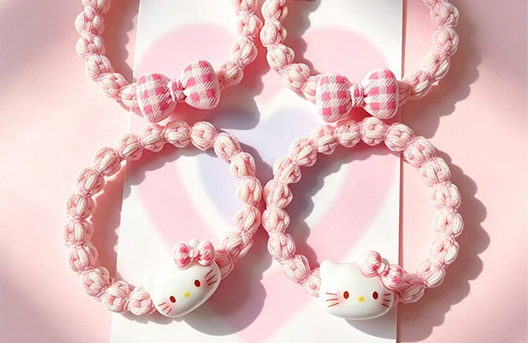 Princess Code Children's Day Gift Hair Tie for Girls High Elastic Hair Band Damage-Free Student Hair Rope Bun Holder 2