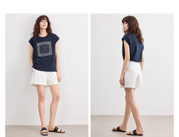 Demana [With Linen Cotton] Summer Simple Commuter Loose Shorts Slim Fit Versatile Women's Casual Pants 11