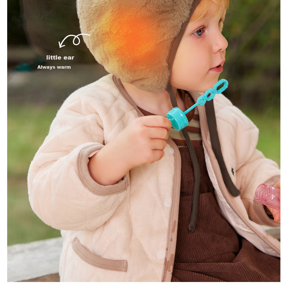 Beitais Baby Hat Autumn Winter Thickened Fleece Windproof Warm Plush Ear Protection Hat for Boys and Girls 12