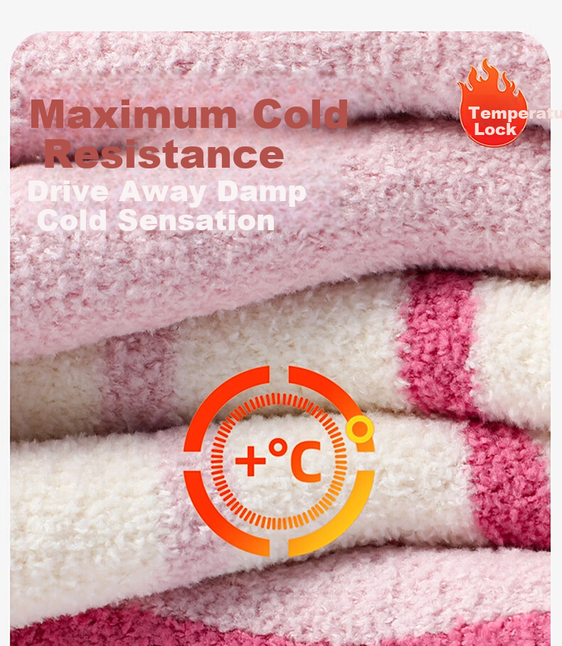 MiiOW Girls' Coral Fleece Warm Thickened Mid-Calf Socks Autumn Winter Kids Plush Socks for Children Students Baby Girls 9
