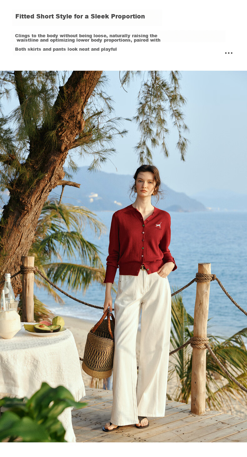 Olrain New Year Red Sweater Women Spring Simple Small Embroidery Knitwear Zodiac Year Top Red S 7