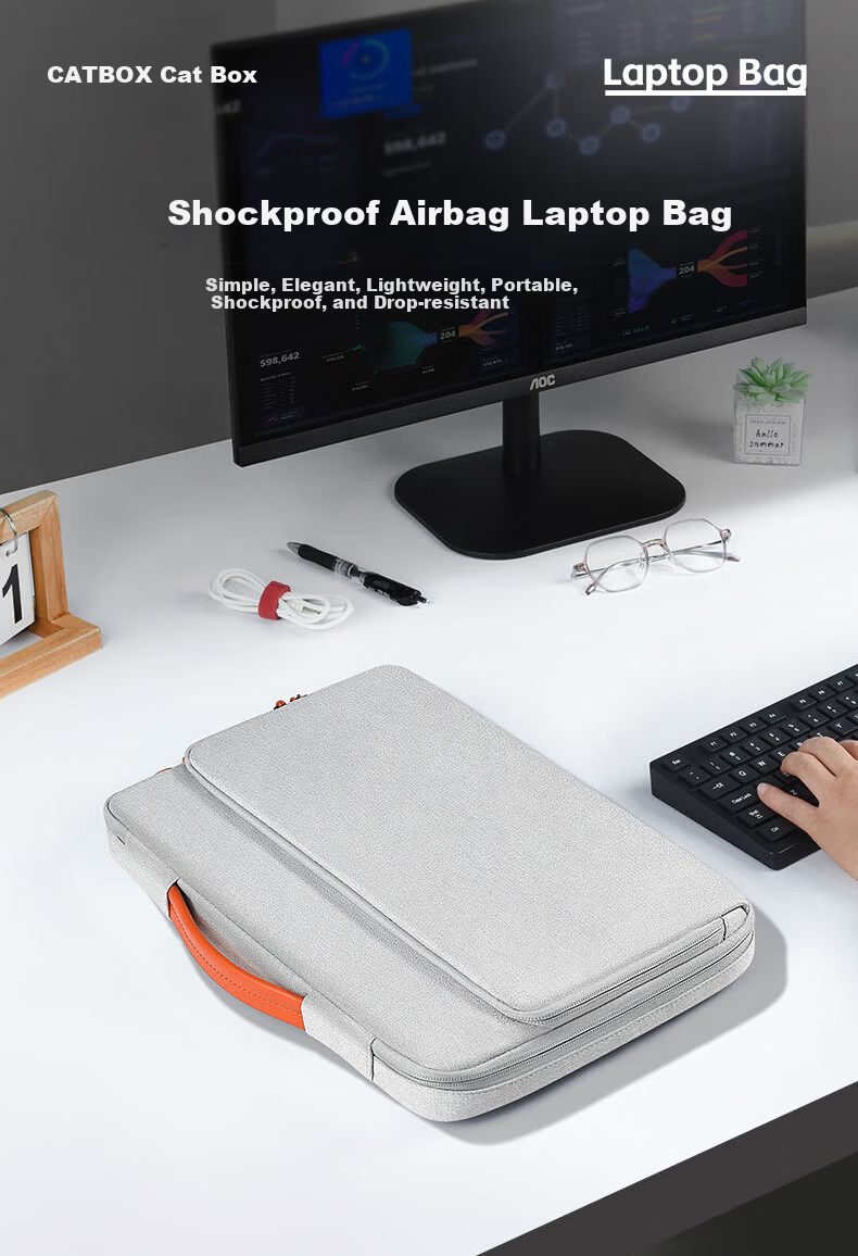 Cat Box Laptop Bag Handheld Compatible with Huawei Apple MacBook Lenovo Notebook Protective Sleeve for Men and Women Shockproof Airbag 15.6 Inch Black 1