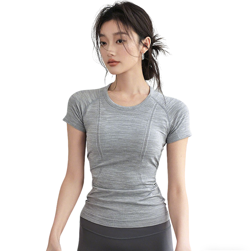 Langsha Summer Quick-Dry Sports Short Sleeve Running T-Shirt Women Slim Yoga Top Professional Pilates Training Fitness Wear