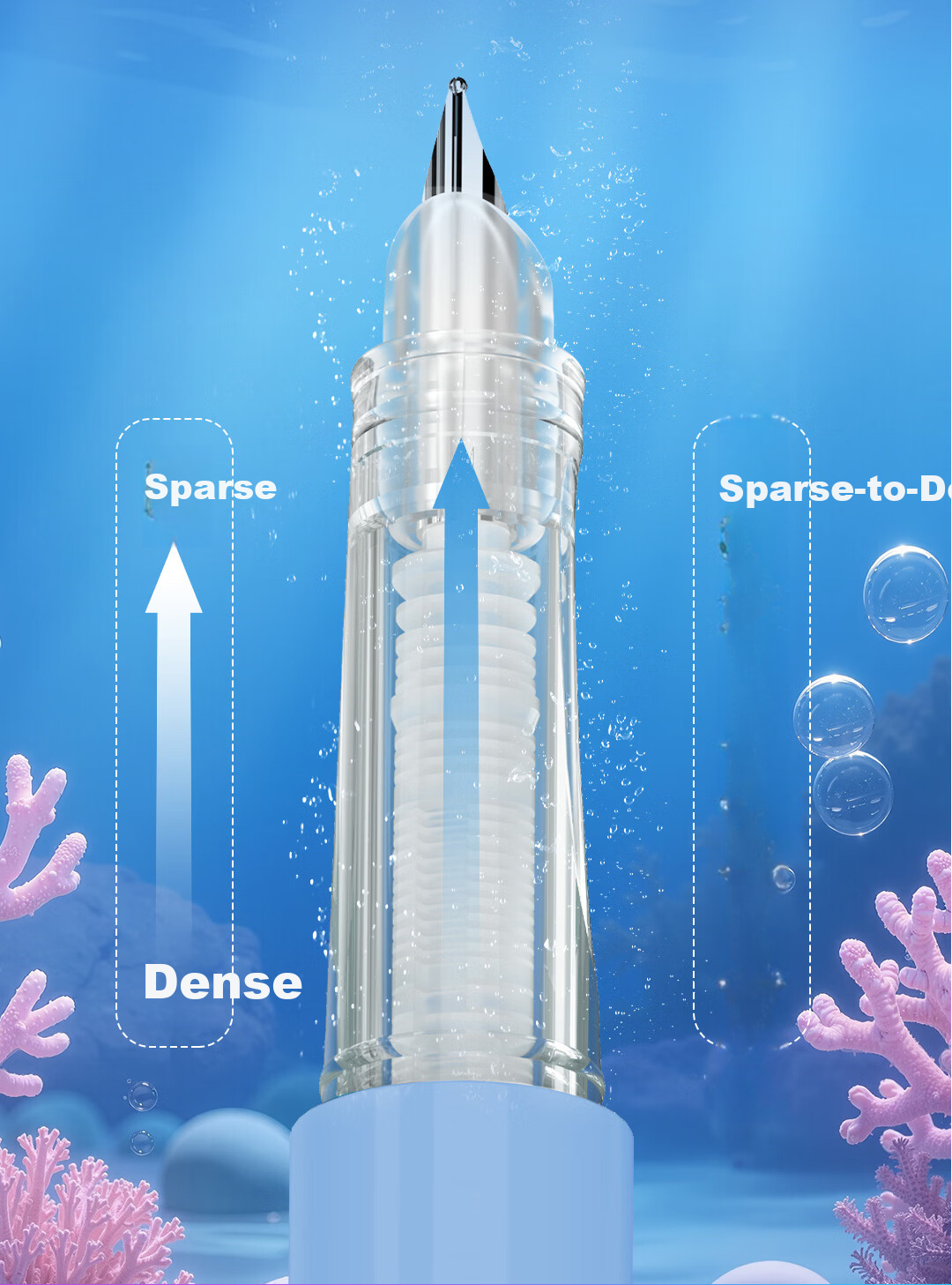 Dianshi Deep Sea Dolphin Student Fountain Pen No Ink Splash EF Nib Correct Posture Ink Cartridge Back to School Essential 790 Dark Blue Erasable Ink 10
