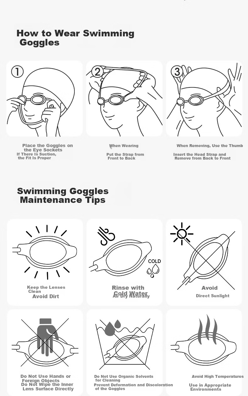 JEEP Small Fog Shield Swimming Goggles Waterproof Anti-Fog Clear Vision Professional Swimming Glasses for Men and Women - Mottled Black, Plano Lens 9