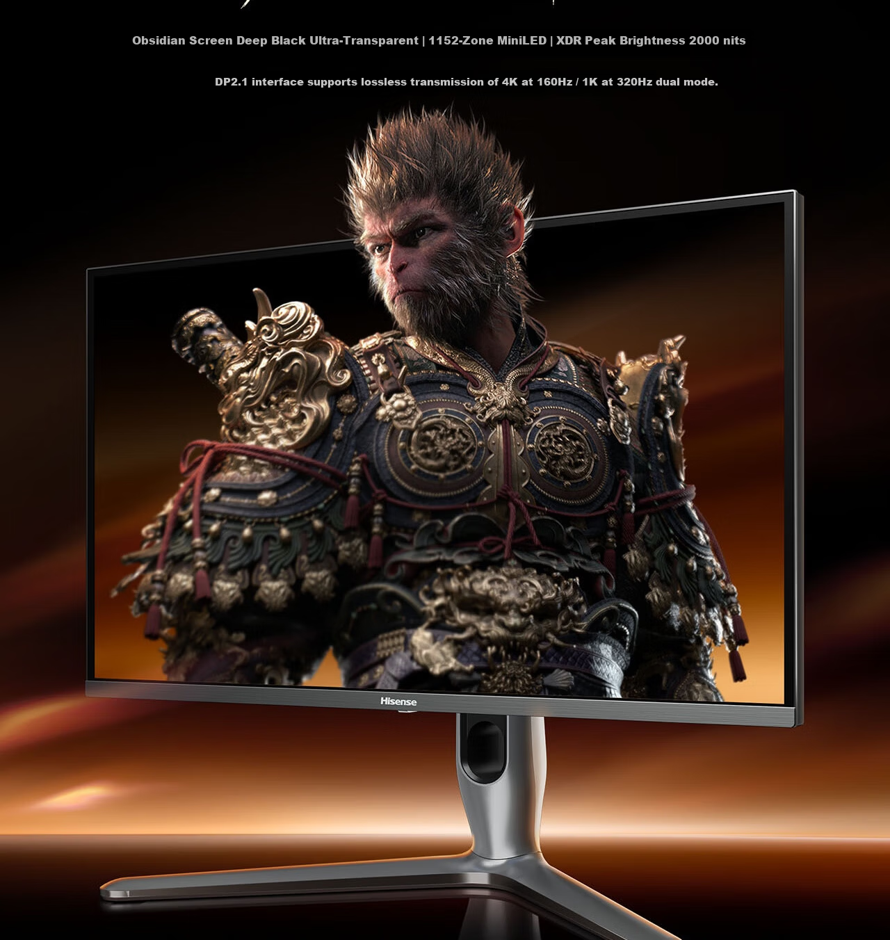 Hisense G7 Ultra 27-inch 3A Original Picture Obsidian Screen 1152-Zone MiniLED DP2.1 4K 160Hz Dual Mode 320Hz Moonshadow Gray Gaming Monitor 6
