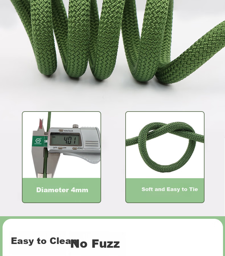 Locroyon RL112 9-Core Paracord Multifunctional Survival Paracord Bundling Rope Emergency Rope Military Green 31m with Double Hooks 9