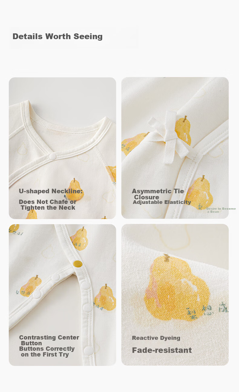 Shiyuejiejing Baby Romper Onesie Spring And Summer Newborn Infant Clothing for Boys And Girls All Seasons Long Sleeve Pure Cotton Class A 20