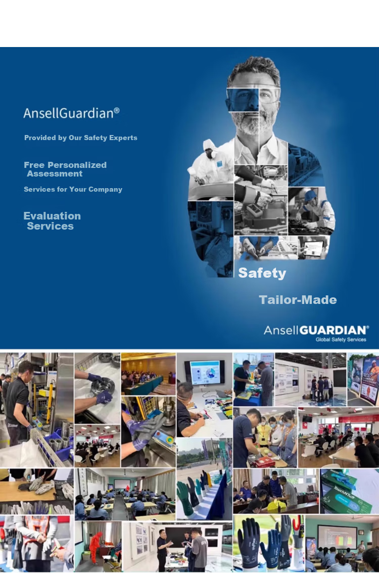 Ansell Protective Gloves Anti-Slip Wear-Resistant Mechanical Processing Handling PU Coated Tear-Resistant Work Gloves 48-125 (5 Pairs) Size 8/M 12
